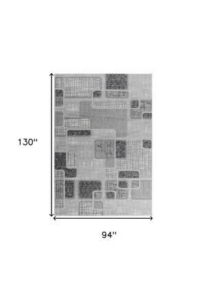 Homeroots 8' X 11' Grey Geometric Area Rug  Polypropylene 506665