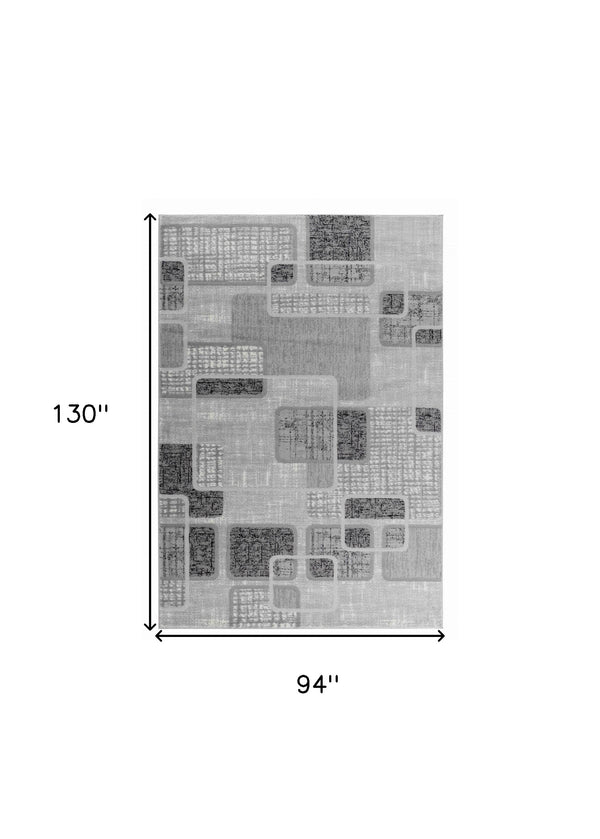 Homeroots 8' X 11' Grey Geometric Area Rug  Polypropylene 506665
