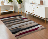 Brown Abstract Area Rug - 4' x 6' Elegant Rectangle Design for Cozy Home Décor Style