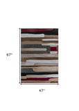 Homeroots 4' X 6' Brown Abstract Area Rug  Polypropylene 506666