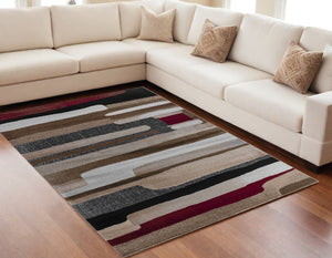 Homeroots 5' X 8' Brown Abstract Area Rug  Polypropylene 506667