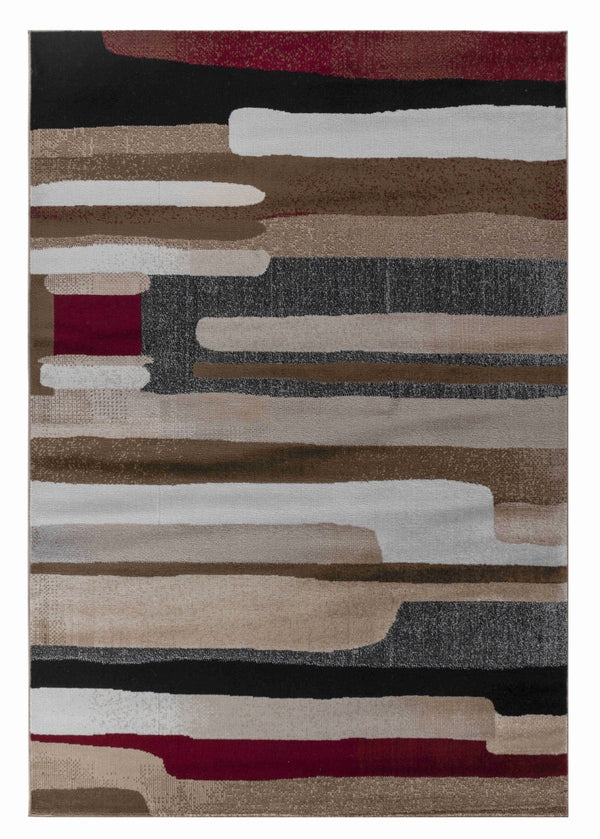 HomeRoots 5' Brown Abstract Area Rug - Durable Turkish Craftsmanship for Modern Home Décor & Easy Maintenance 5' X 7' 506667