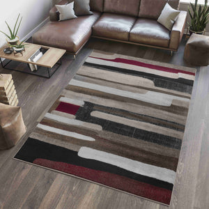 Homeroots 7' X 10' Brown Abstract Area Rug  Polypropylene 506668