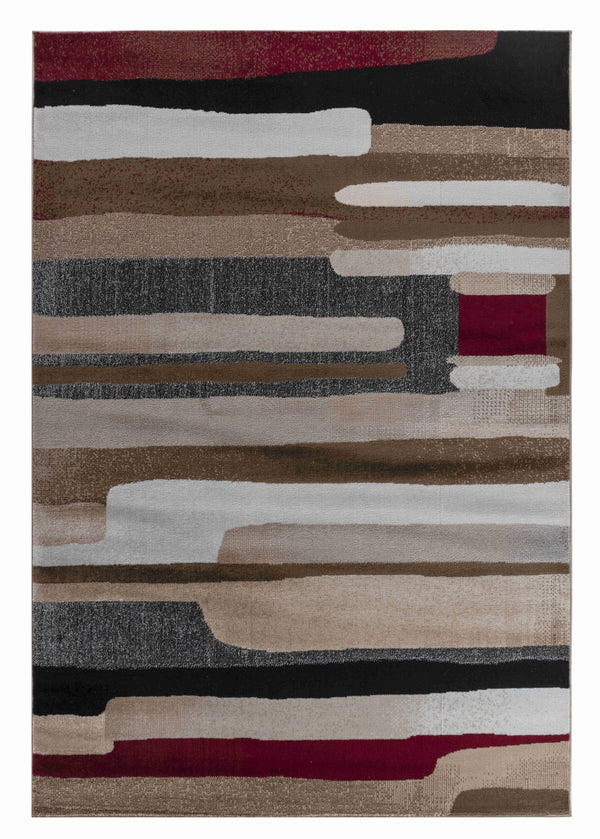 Homeroots 7' X 10' Brown Abstract Area Rug  Polypropylene 506668