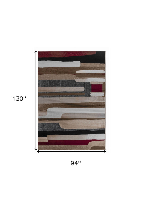Homeroots 8' X 11' Brown Abstract Area Rug  Polypropylene 506669