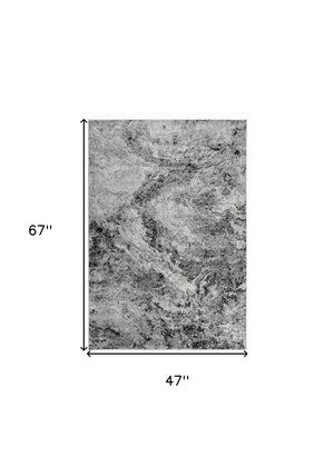 Homeroots 4' X 6' Grey Abstract Area Rug  Polypropylene 506672