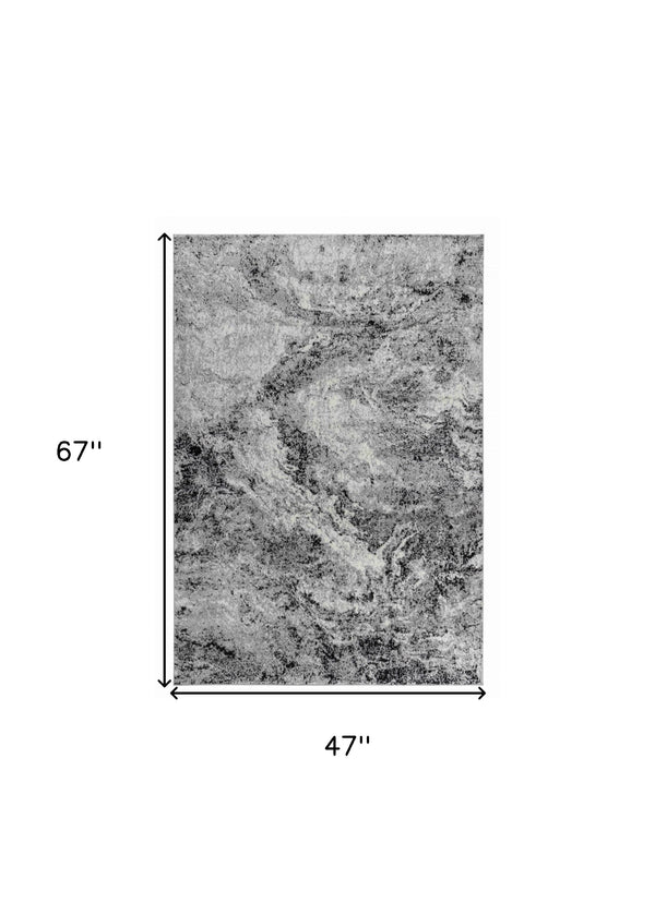 Homeroots 4' X 6' Grey Abstract Area Rug  Polypropylene 506672