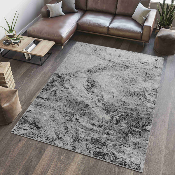Homeroots 5' X 8' Grey Abstract Area Rug  Polypropylene 506673