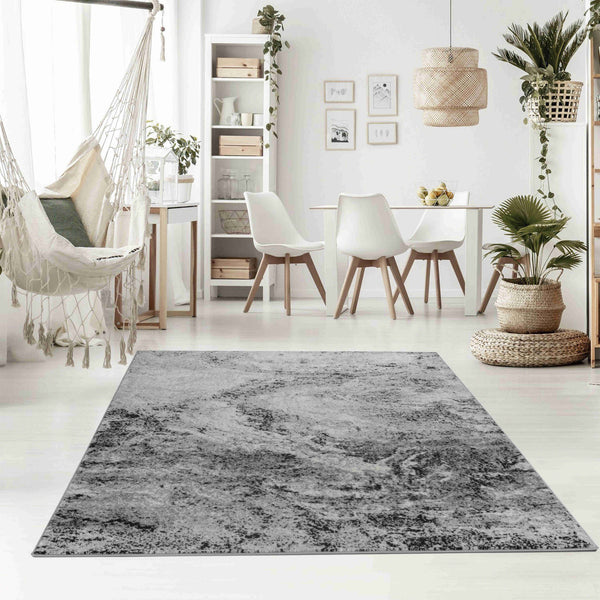 Homeroots 5' X 8' Grey Abstract Area Rug  Polypropylene 506673