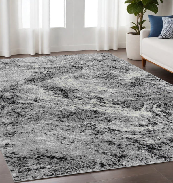 Homeroots 5' X 8' Grey Abstract Area Rug  Polypropylene 506673