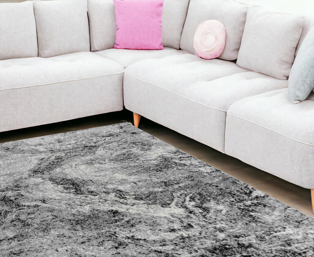 Homeroots 8' X 11' Grey Abstract Area Rug  Polypropylene 506675