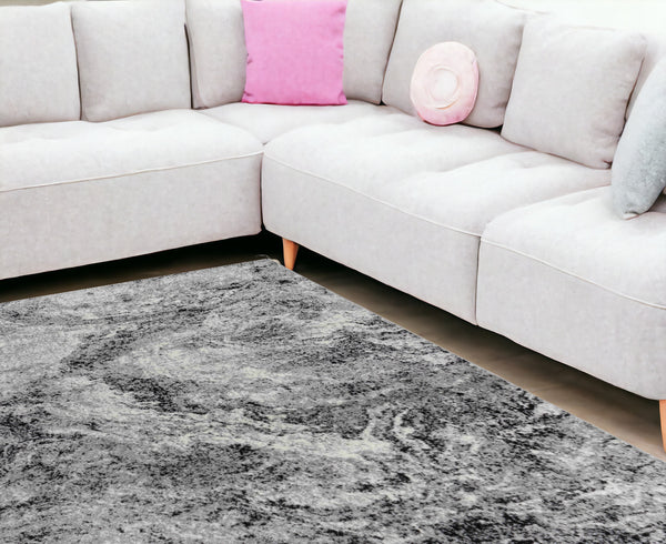 Homeroots 8' X 11' Grey Abstract Area Rug  Polypropylene 506675