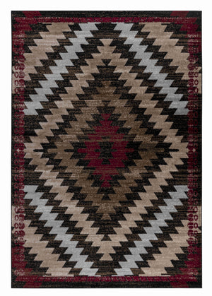 Homeroots 5' X 8' Brown Geometric Area Rug  Polypropylene 506677
