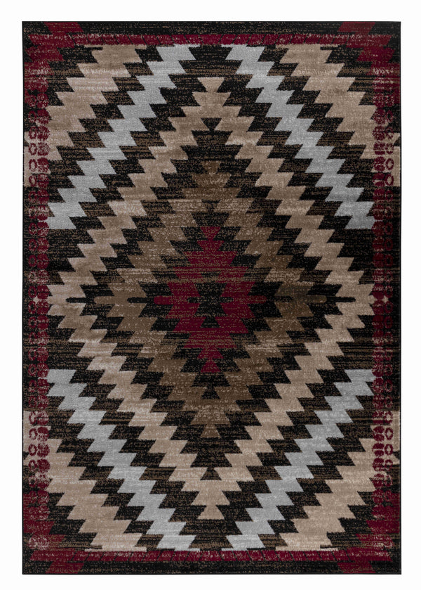 Homeroots 7' X 10' Brown Geometric Area Rug  Polypropylene 506678