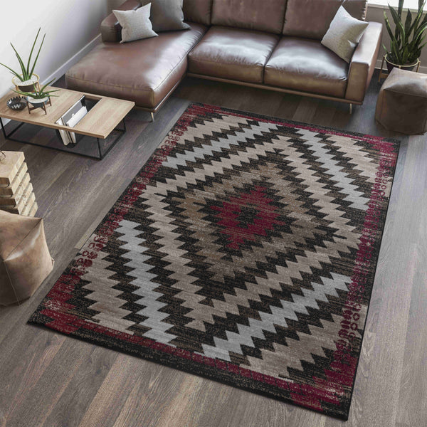 Homeroots 8' X 11' Brown Geometric Area Rug  Polypropylene 506679