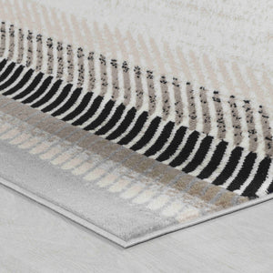 Homeroots 5' X 8' Beige Striped Area Rug  Polypropylene 506681