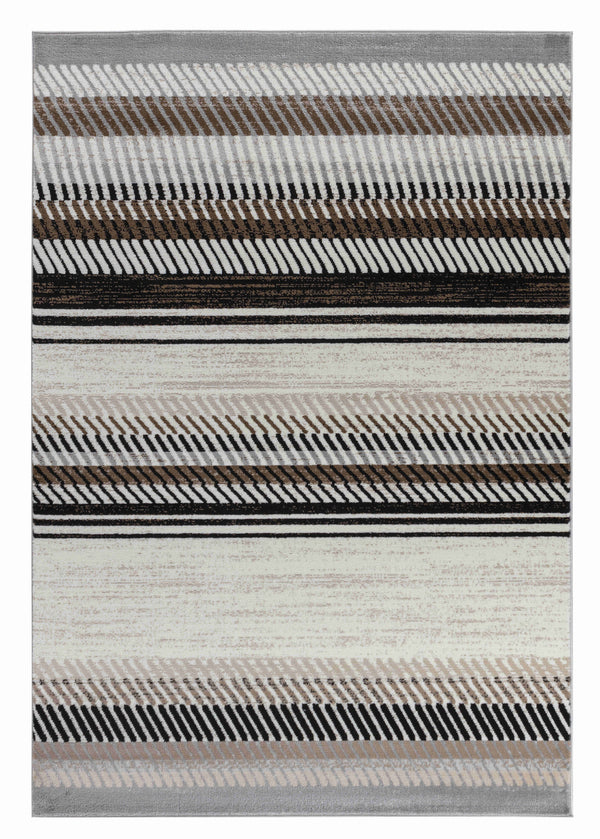 Homeroots 8' X 11' Beige Striped Area Rug  Polypropylene 506683