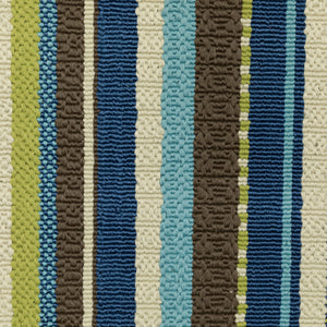 Homeroots 4' X 6' Blue And Green Striped Indoor Outdoor Rug - Stain Resistant, Stylish, Perfect For Kids & Pets 3'7" X 5'6" Polypropylene 506711