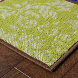 HomeRoots 9' X 13' Brown Geometric Stain Resistant Area Rug - Stylish, Low-Profile for Indoor & Outdoor Use 506742