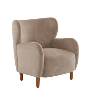 English Elm Christopher Knight Home® - Parmelee Upholstered Wingback Club chair in Velvet with Solid Wood Legs, Mid-Century Comfort Design Camel 30.85 L x 30 W x 27 H N776P265764D