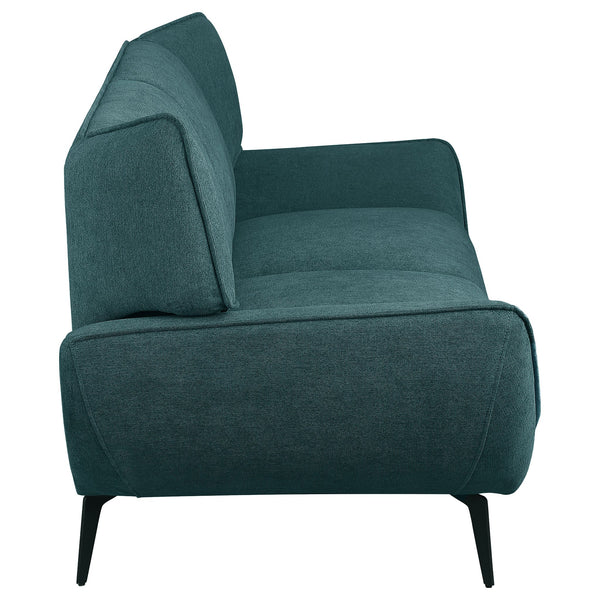 English Elm Logan Teal Blue 2-Piece Sofa Set - Modern Comfort With Metal Legs For Stylish Living Room Elegance B062S01268