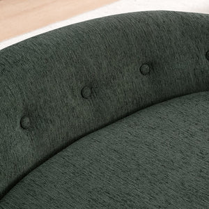 English Elm Oversized Oval Dog Sofa with Tufted Linen Backrest for Large Breed Lounging Comfort Olive Green W487P415303