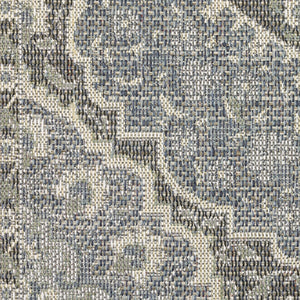 Homeroots 10' X 13' Blue And Green Oriental Stain Resistant Indoor Outdoor Area Rug  Polypropylene 506842