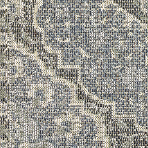 Homeroots 10' X 13' Blue And Green Oriental Stain Resistant Indoor Outdoor Area Rug  Polypropylene 506842