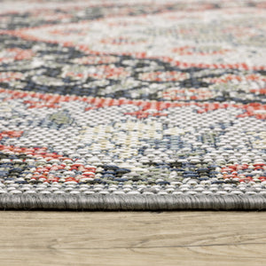 Homeroots 10' X 13' Blue Oriental Stain Resistant Indoor Outdoor Area Rug  Polypropylene 506847