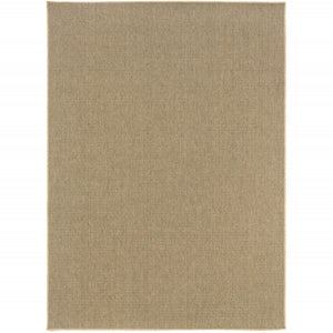 HomeRoots 5' Beige Stain-Resistant Indoor-Outdoor Area Rug for High-Traffic Spaces – Easy Maintenance & Style 5'3" x 7'6" 506887