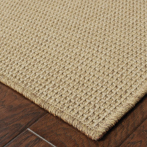 HomeRoots 5' Beige Stain-Resistant Indoor-Outdoor Area Rug for High-Traffic Spaces – Easy Maintenance & Style 5'3" x 7'6" 506887