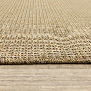 HomeRoots 5' Beige Stain-Resistant Indoor-Outdoor Area Rug for High-Traffic Spaces – Easy Maintenance & Style 6'7" x 9'6" 506888