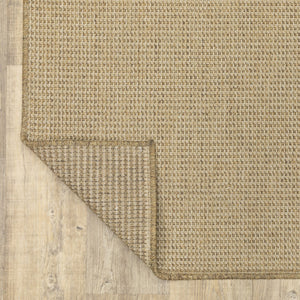 HomeRoots 5' Beige Stain-Resistant Indoor-Outdoor Area Rug for High-Traffic Spaces – Easy Maintenance & Style 6'7" x 9'6" 506888