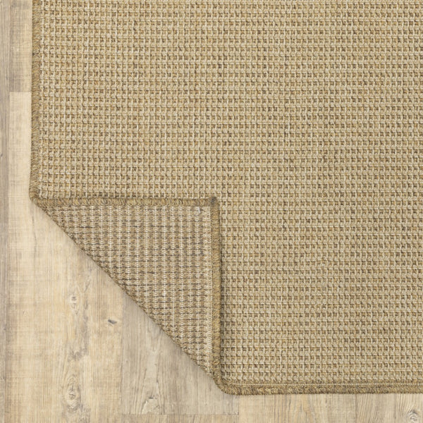 HomeRoots 5' Beige Stain-Resistant Indoor-Outdoor Area Rug for High-Traffic Spaces – Easy Maintenance & Style 6'7" x 9'6" 506888