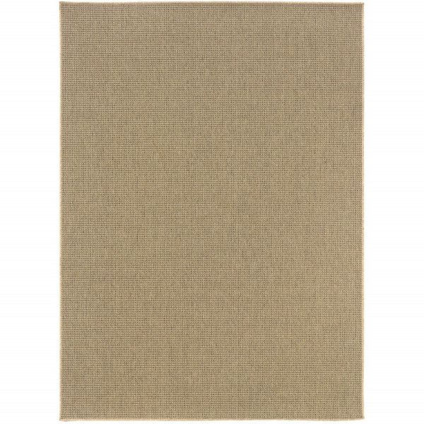 HomeRoots 5' Beige Stain-Resistant Indoor-Outdoor Area Rug for High-Traffic Spaces – Easy Maintenance & Style 7'10" x 10'10" 506889