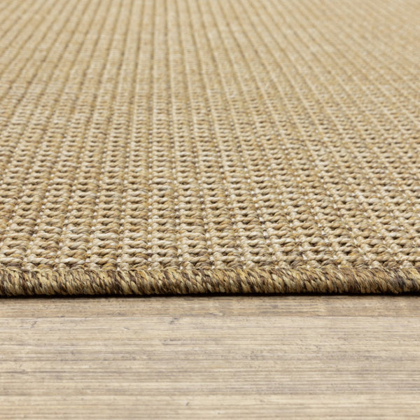 HomeRoots 5' Beige Stain-Resistant Indoor-Outdoor Area Rug for High-Traffic Spaces – Easy Maintenance & Style 7'10" x 10'10" 506889