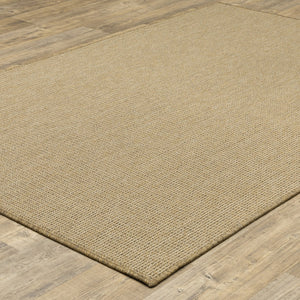 HomeRoots 5' Beige Stain-Resistant Indoor-Outdoor Area Rug for High-Traffic Spaces – Easy Maintenance & Style 7'10" x 10'10" 506889