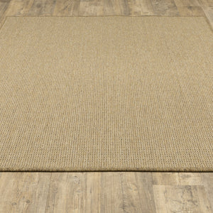 HomeRoots 5' Beige Stain-Resistant Indoor-Outdoor Area Rug for High-Traffic Spaces – Easy Maintenance & Style 8'6" x 13' 506890