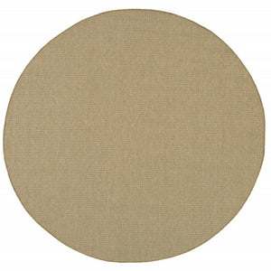 HomeRoots 5' Beige Stain-Resistant Indoor-Outdoor Area Rug for High-Traffic Spaces – Easy Maintenance & Style 7'10" Round 506891
