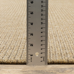 HomeRoots 5' Beige Stain-Resistant Indoor-Outdoor Area Rug for High-Traffic Spaces – Easy Maintenance & Style 7'10" Round 506891