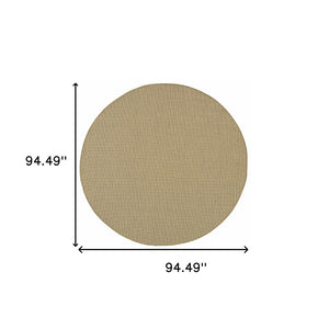HomeRoots 5' Beige Stain-Resistant Indoor-Outdoor Area Rug for High-Traffic Spaces – Easy Maintenance & Style 7'10" Round 506891