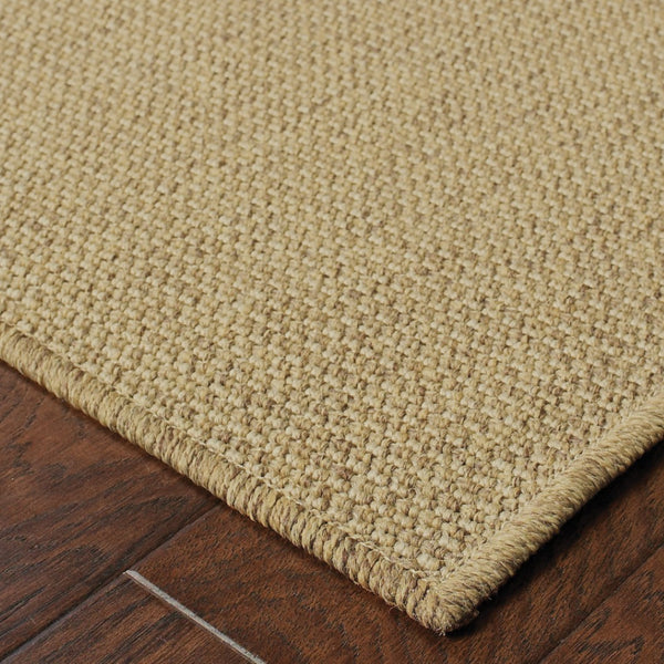 HomeRoots 5' Indoor Outdoor Area Rug - Tan, Stain Resistant, Durable & Versatile for High-Traffic Spaces 5'3" x 7'6" 506896