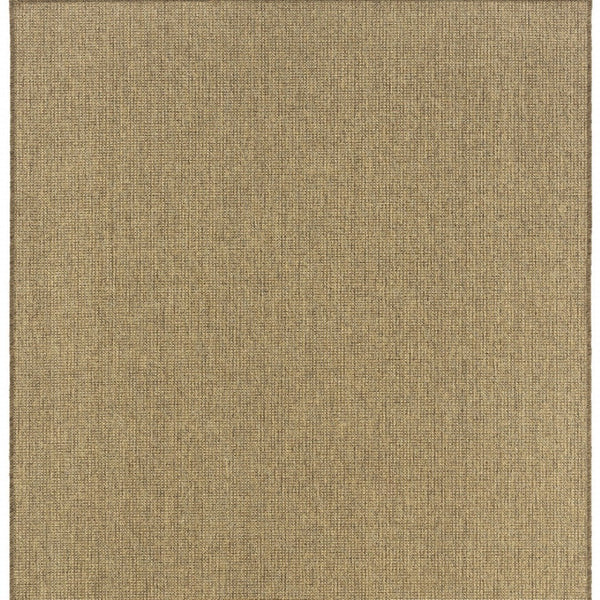 HomeRoots 5' Indoor Outdoor Area Rug - Tan, Stain Resistant, Durable & Versatile for High-Traffic Spaces 6'7" x 9'6" 506897