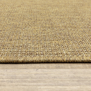 HomeRoots 5' Indoor Outdoor Area Rug - Tan, Stain Resistant, Durable & Versatile for High-Traffic Spaces 6'7" x 9'6" 506897
