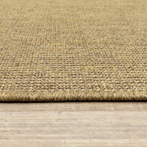 HomeRoots 5' Indoor Outdoor Area Rug - Tan, Stain Resistant, Durable & Versatile for High-Traffic Spaces 7'10" x 10'10" 506898