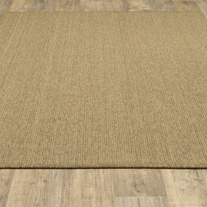 HomeRoots 5' Indoor Outdoor Area Rug - Tan, Stain Resistant, Durable & Versatile for High-Traffic Spaces 7'10" x 10'10" 506898