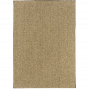 HomeRoots 5' Indoor Outdoor Area Rug - Tan, Stain Resistant, Durable & Versatile for High-Traffic Spaces 8'6" x 13' 506899