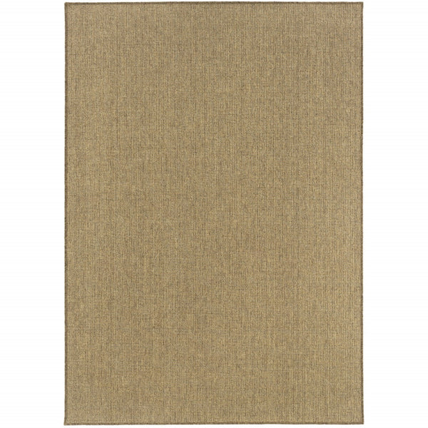 HomeRoots 5' Indoor Outdoor Area Rug - Tan, Stain Resistant, Durable & Versatile for High-Traffic Spaces 8'6" x 13' 506899