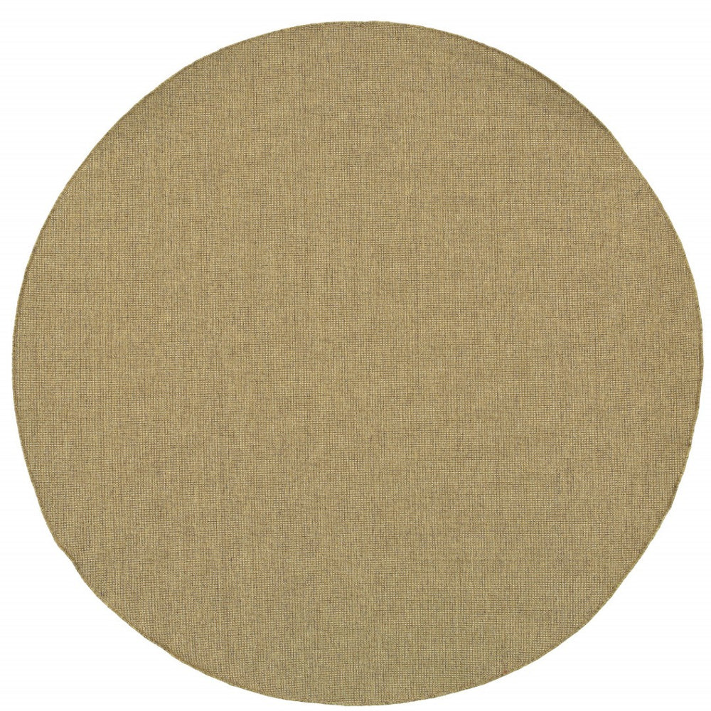 HomeRoots 5' Indoor Outdoor Area Rug - Tan, Stain Resistant, Durable & Versatile for High-Traffic Spaces 7'10" Round 506900