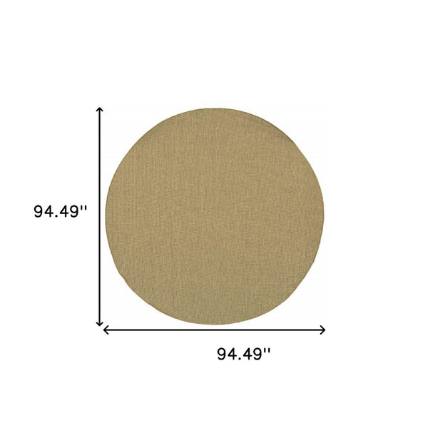 HomeRoots 5' Indoor Outdoor Area Rug - Tan, Stain Resistant, Durable & Versatile for High-Traffic Spaces 7'10" Round 506900
